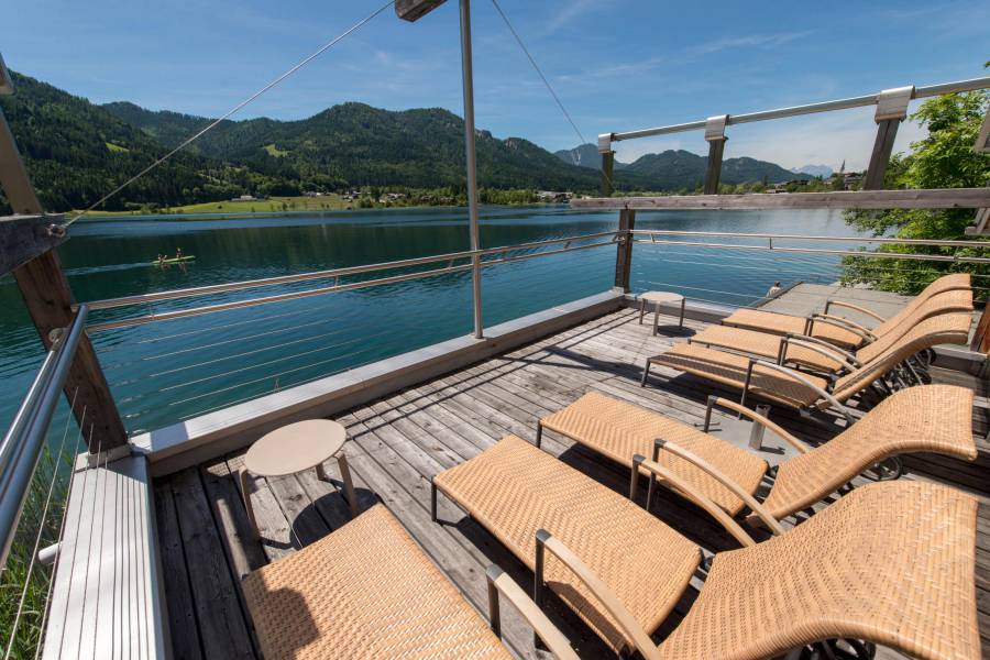 Dachterrasse See-Spa mit Seeblick Strandhotel am Weissensee