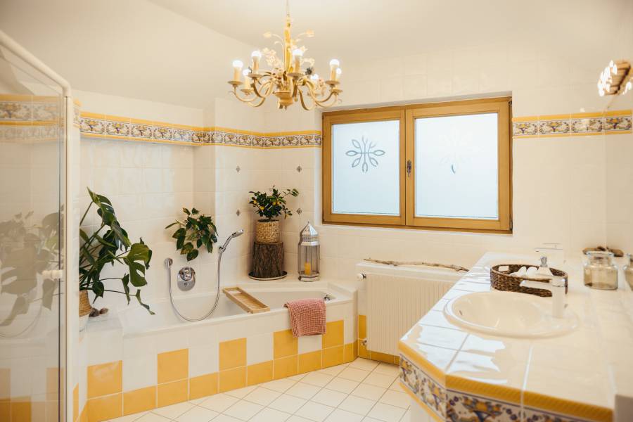 Badezimmer des Seehauses